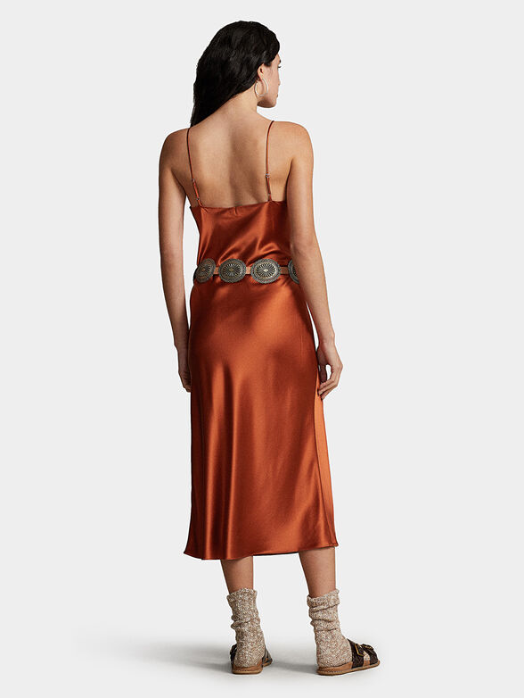 Orange silk dress - 2