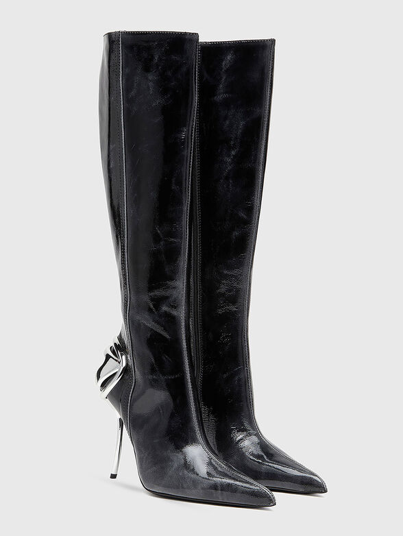 D-TEN&HALF HB leather heeled boots - 2
