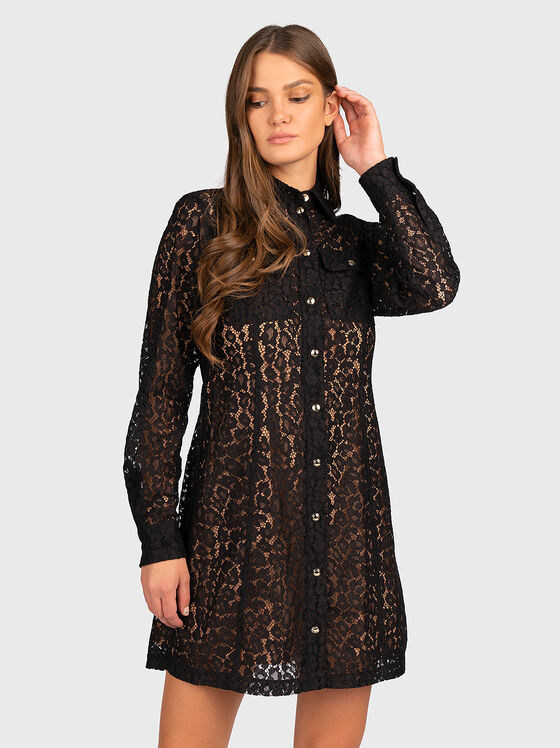 Mini dress with lace  - 1
