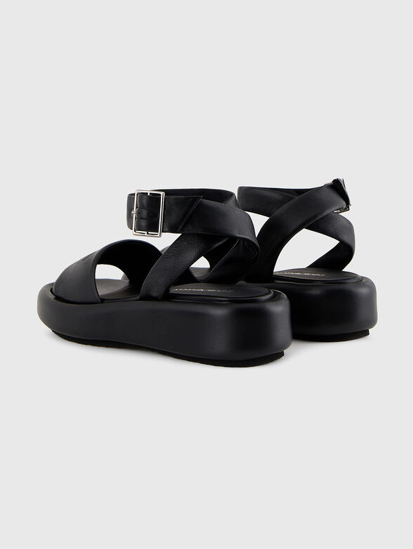 Black leather sandals - 2