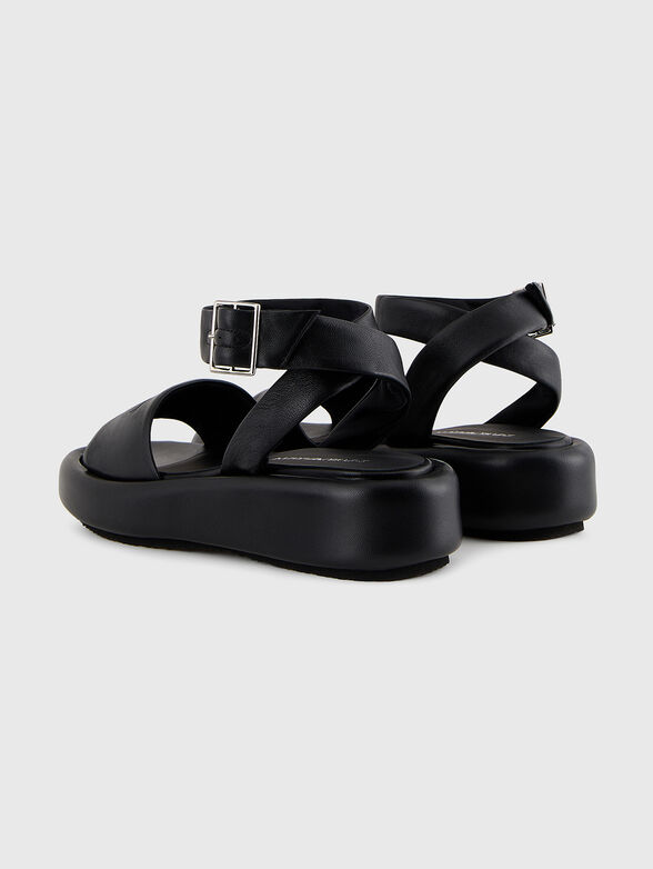 Black leather sandals - 3