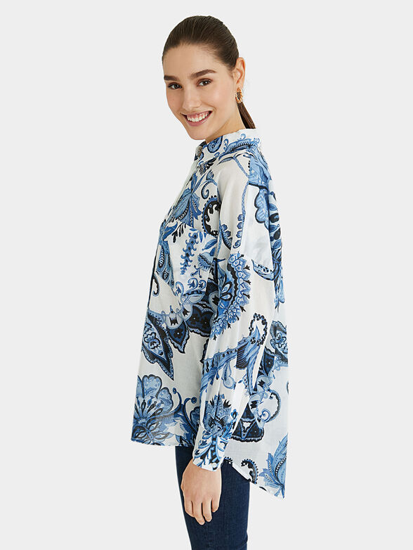 INARA Cotton shirt with floral print - 4