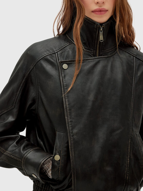 Biker leather jacket - 4