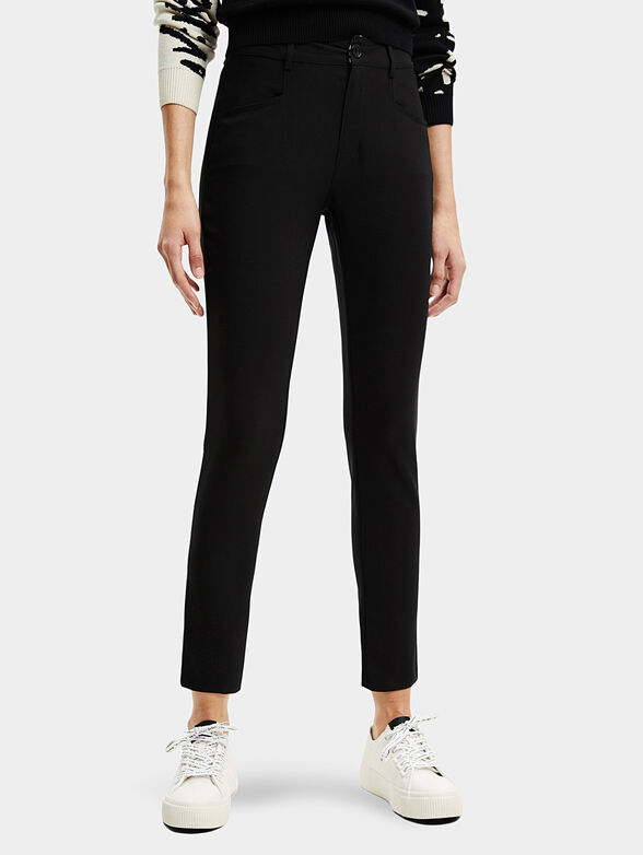 Black trousers with cropped legs - 1