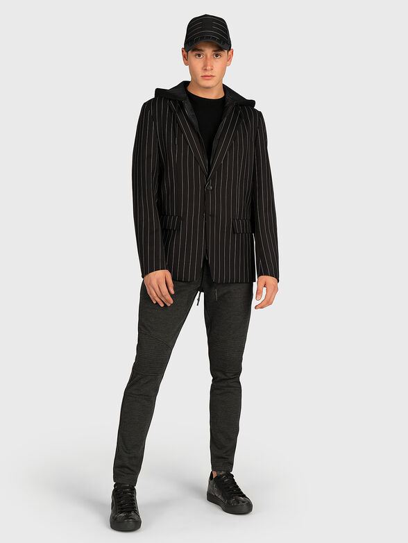 Trousers with faux leather tapes - 4