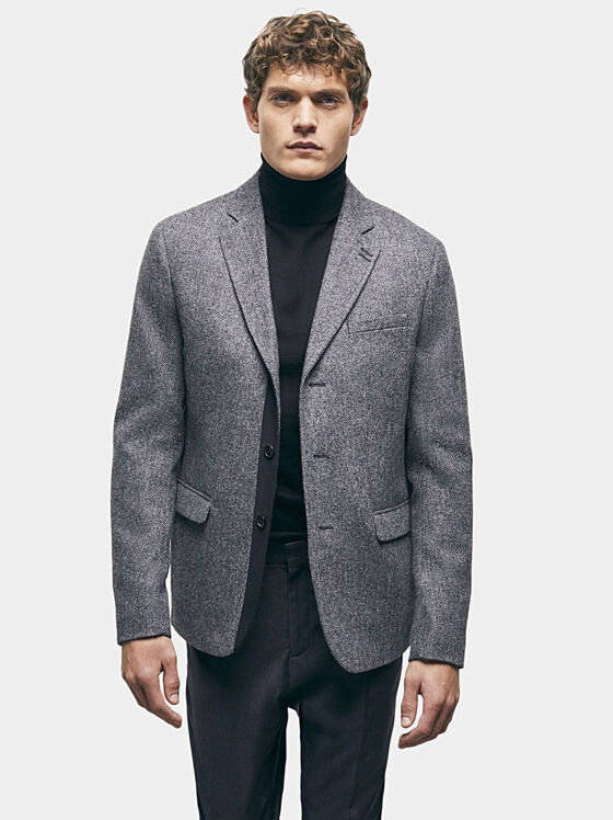 Grey wool blazer - 1