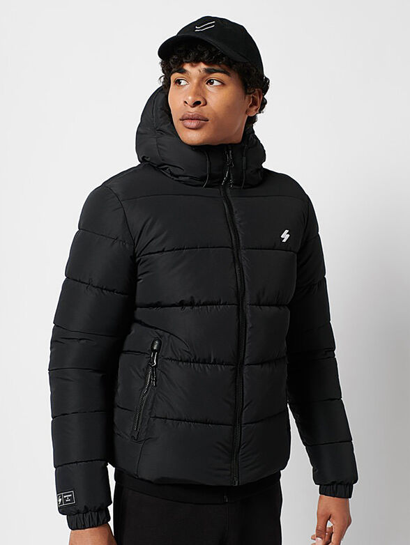 Padded jacket with a hood  - 1