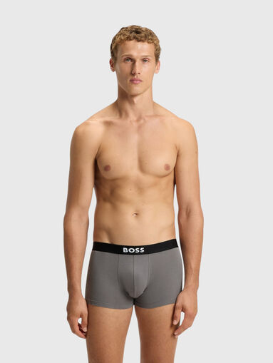 Three-pack of stretch-cotton trunks with logos - 3