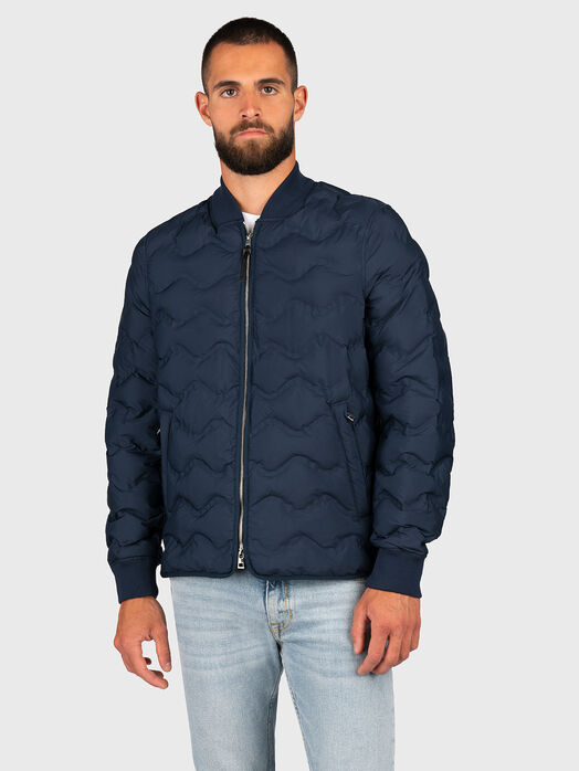 Dark blue jacket with quilted effect