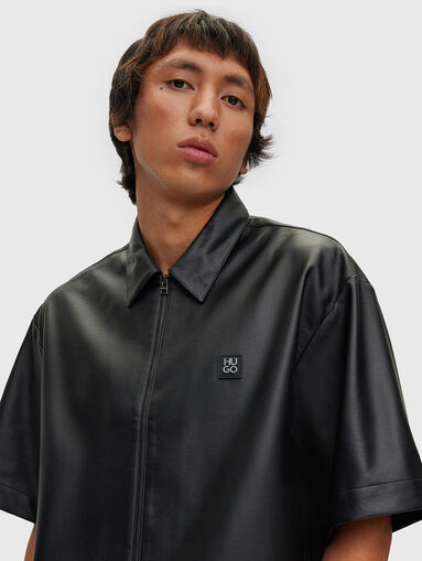 EMELLO eco leather shirt with zip   - 5