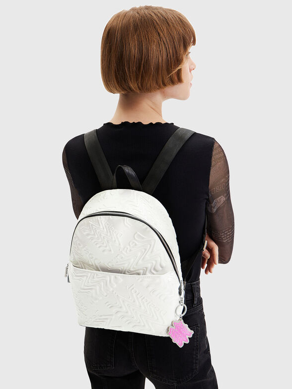 White backpack with monogram logo element - 2