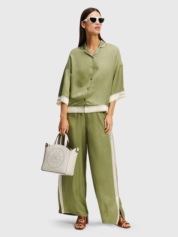 Wide leg trousers with elastic waist - 4