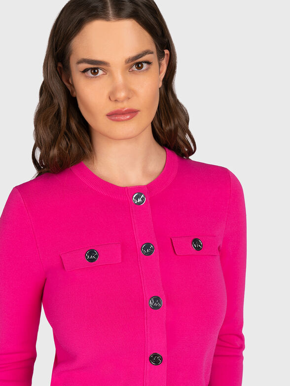 Cropped viscose blend cardigan - 4