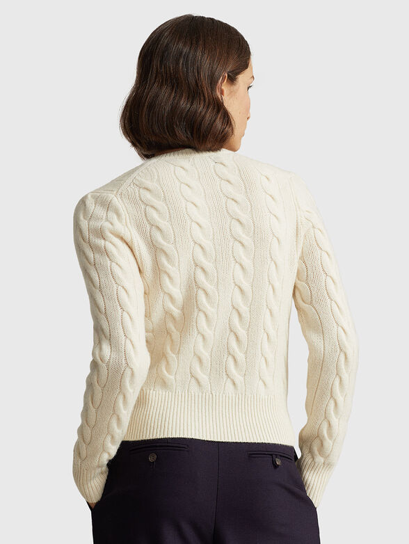 Knitted cardigan in wool blend with logo embroidery - 3