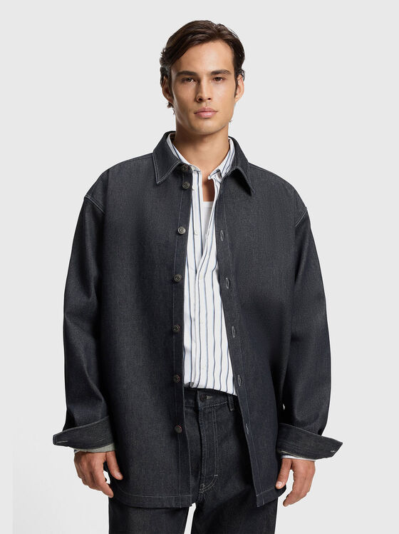 Denim shirt in dark blue - 1