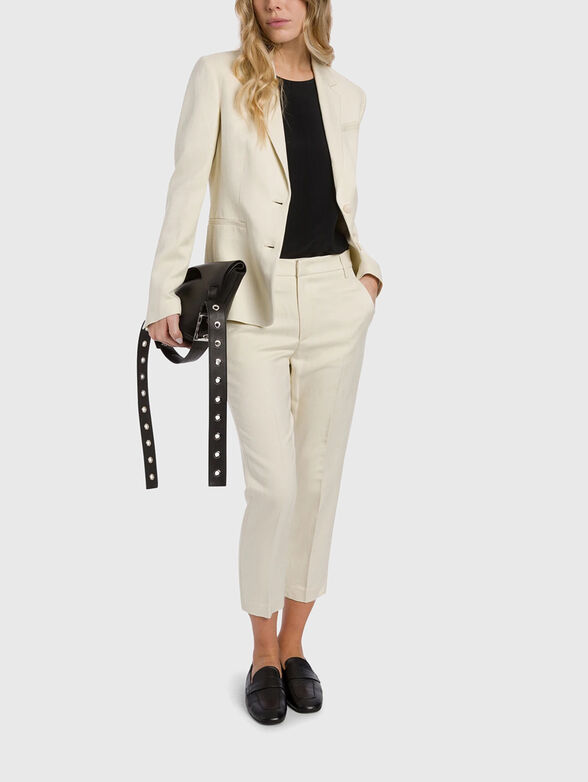 Single-breasted linen blend blazer - 2