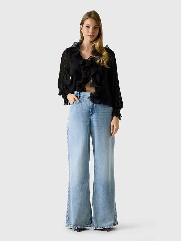 Wide leg jeans in light blue - 4