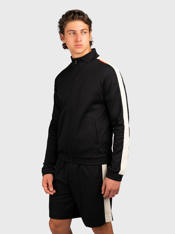 Sweatshirt with contrast stripes on the sleeves - 1
