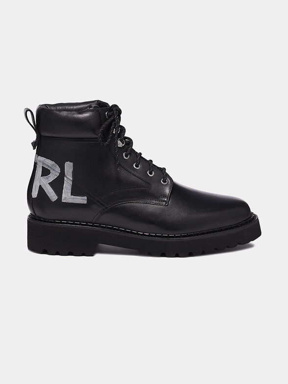 TERRA Leather boots with logo inscription - 1