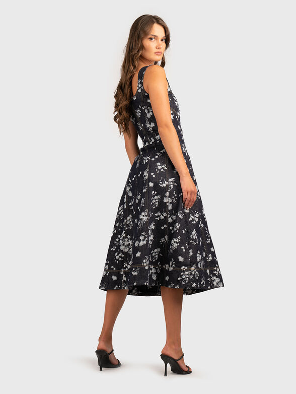 Denim dress with floral print - 2