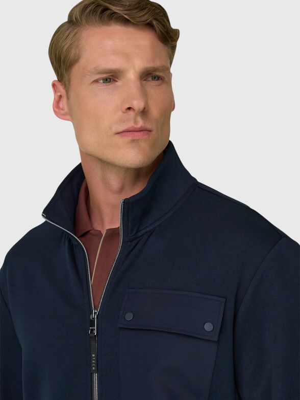 Cotton blend sweatshirt with zip - 4