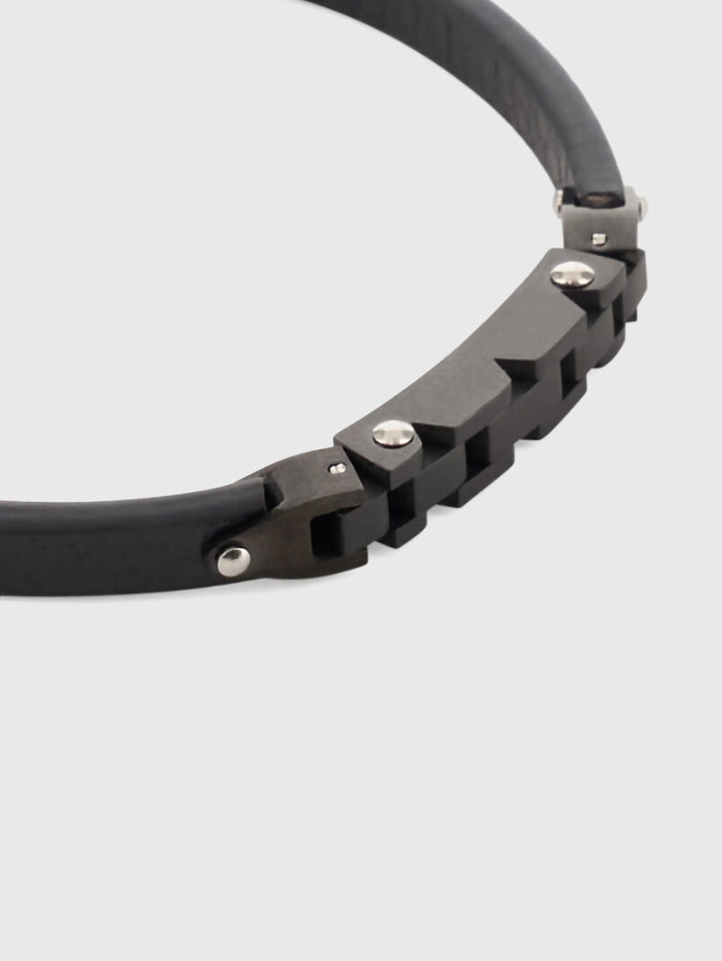 Black leather bracelet - 3