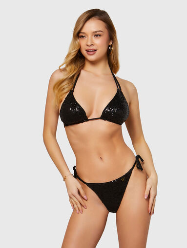 Black bikini bottom with sequins - 3