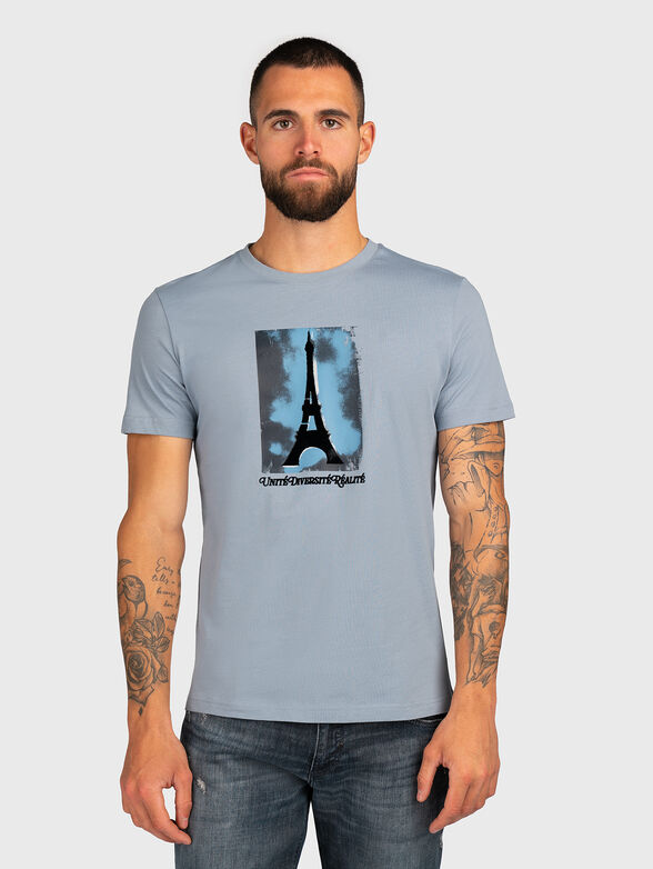 Blue T-shirt with print - 1