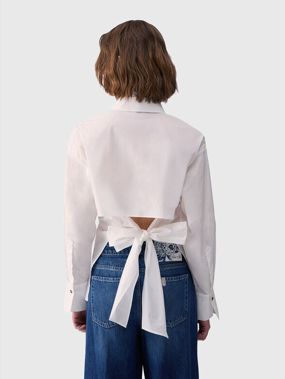 Cotton shirt with decorative bow - 3