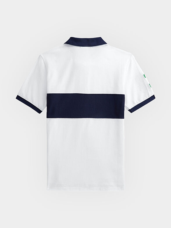 White Polo shirt with blue accents - 2