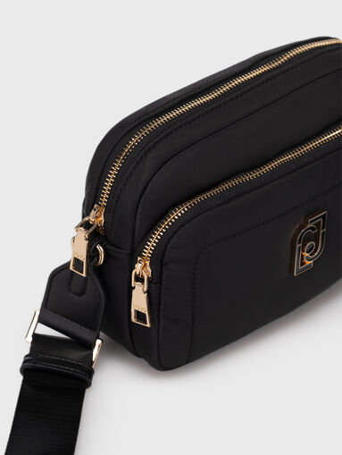 Black crossbody bag with logo detail - 4