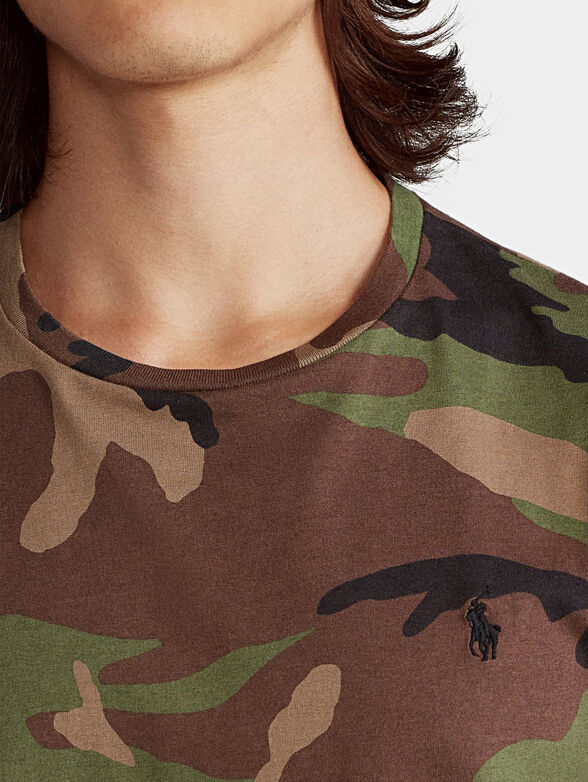 Cotton shirt with camouflage print - 2