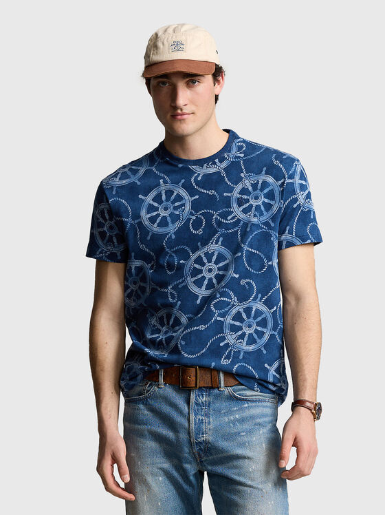 Blue T-shirt with print - 1