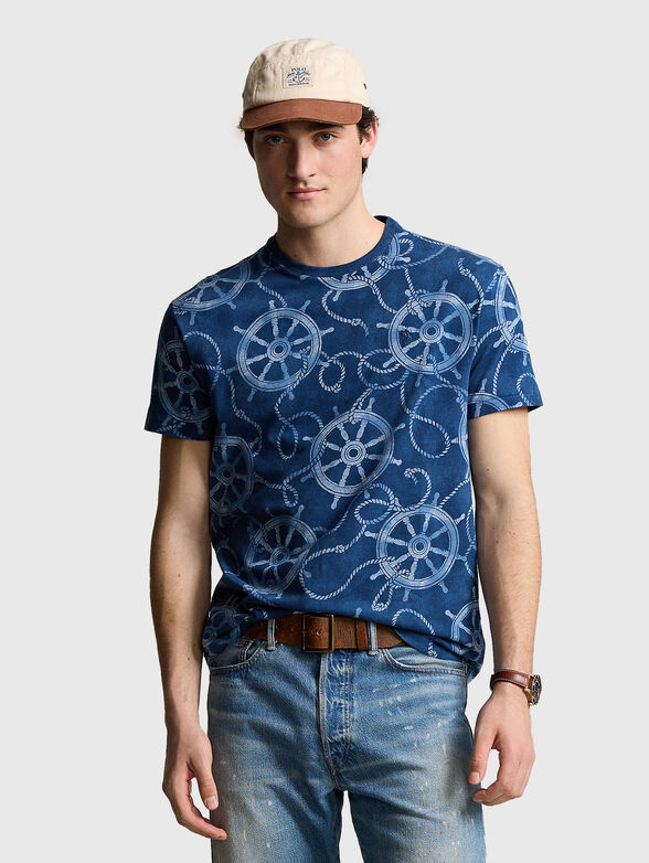 Blue T-shirt with print - 1