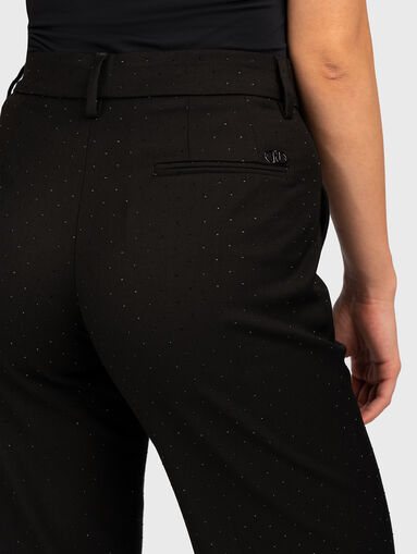 Trousers with high waist and rhinestones - 3