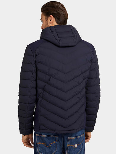 Black padded down jacket with hood - 2