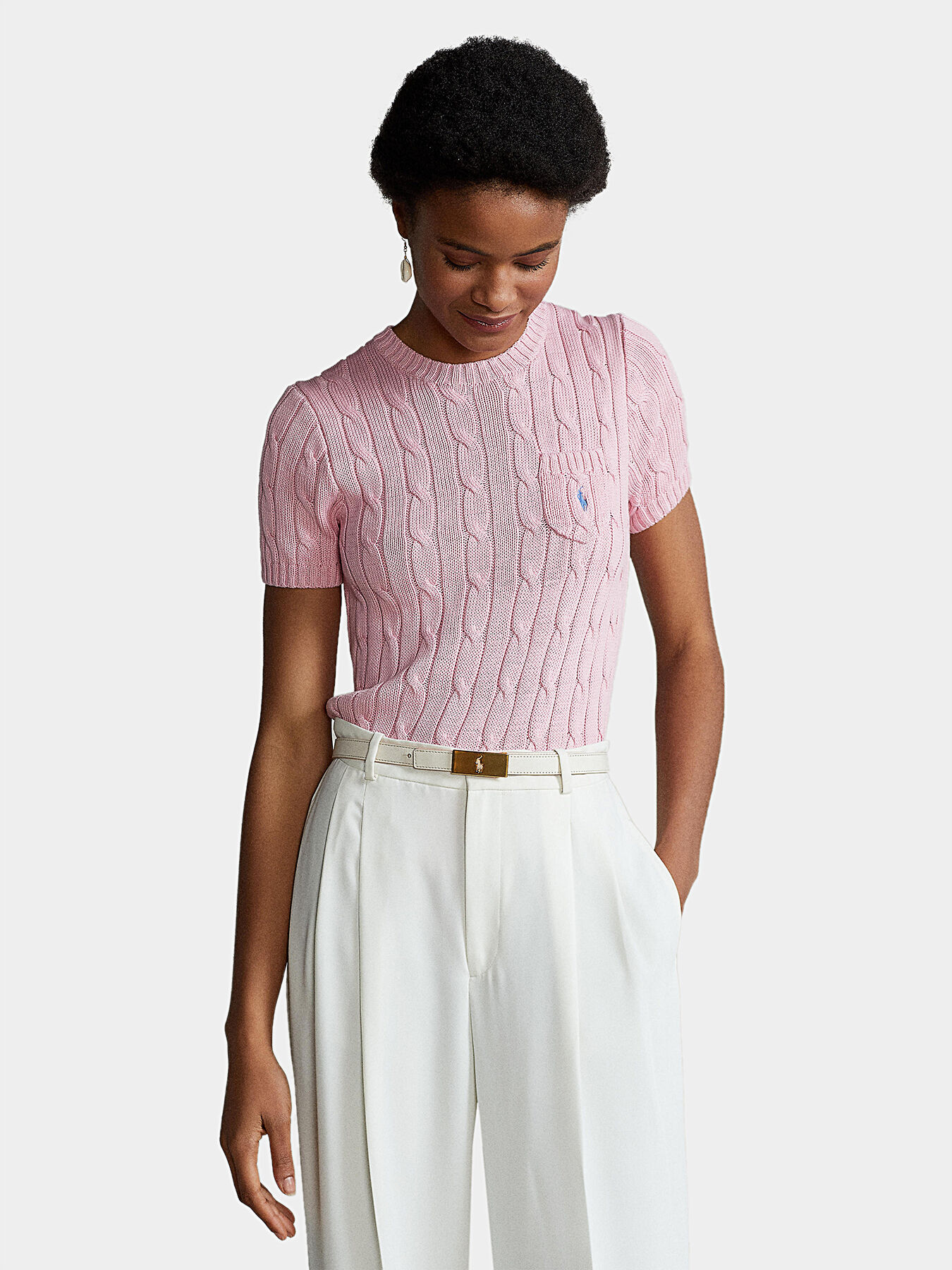 Pink sweater with short sleeve brand POLO RALPH LAUREN