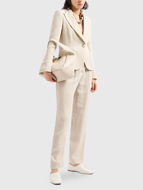 Textured jacket in beige colour - 2