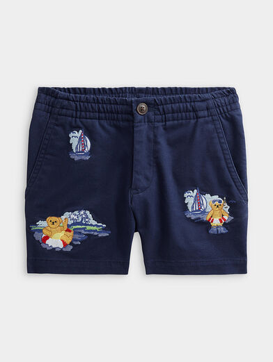 Blue shorts with Polo Bear embroidery - 1