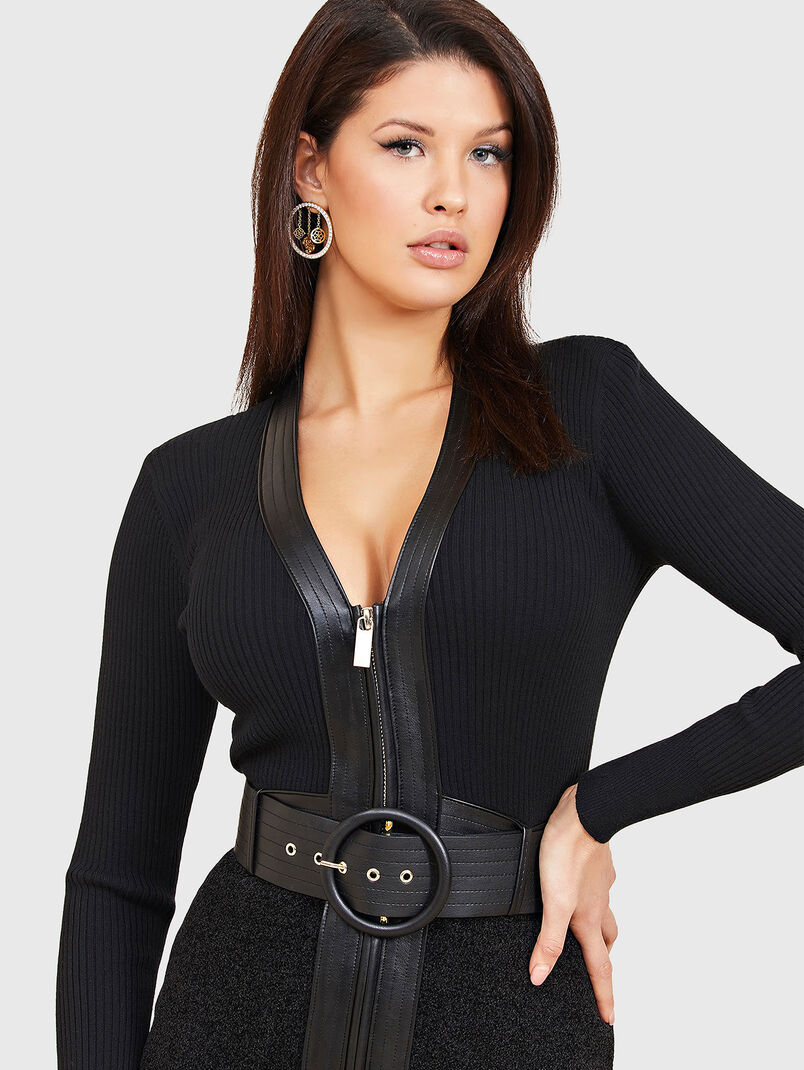 GIO V-neck mini dress whit belt - 3