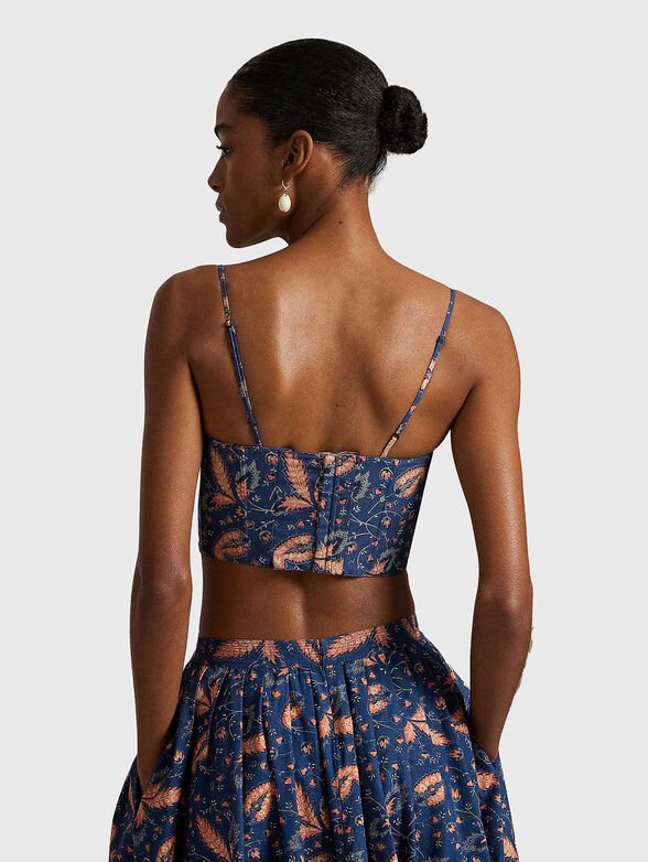 Floral cotton bustier top - 3