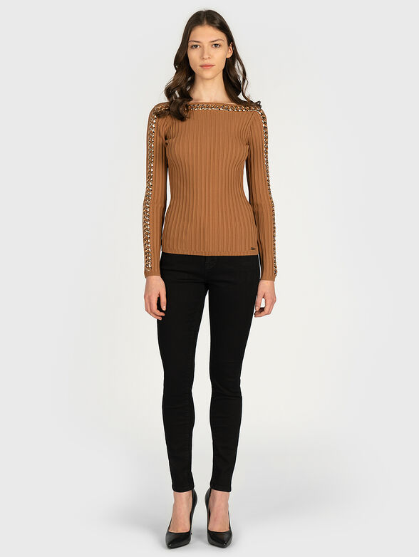 Black sweater DIANE with chain detail - 4