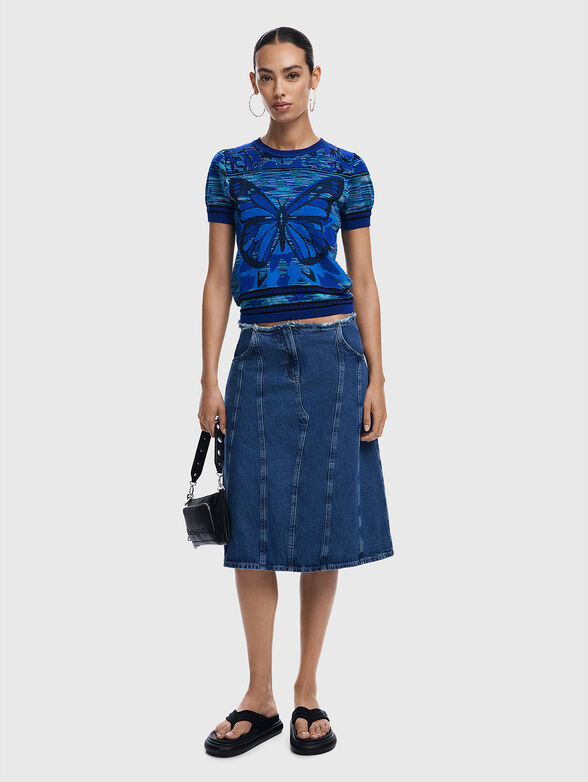 Sweater with short sleeves and oval neckline - 2