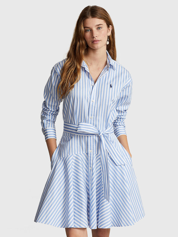 Belted dress in cotton  - 3