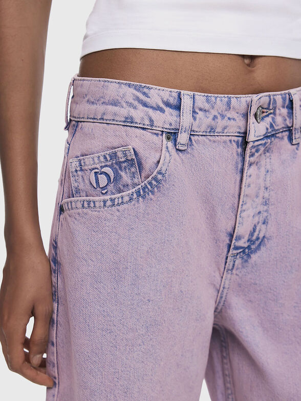 Purple jeans with logo detail - 4