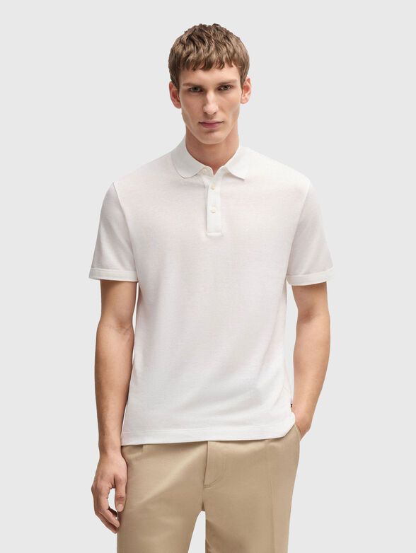 Cotton polo shirt with short sleeves and buttons - 1