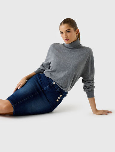 RILEY stretch denim pencil skirt - 5