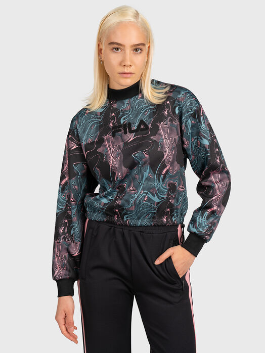 DEVO cropped sweatshirt with galaxy print