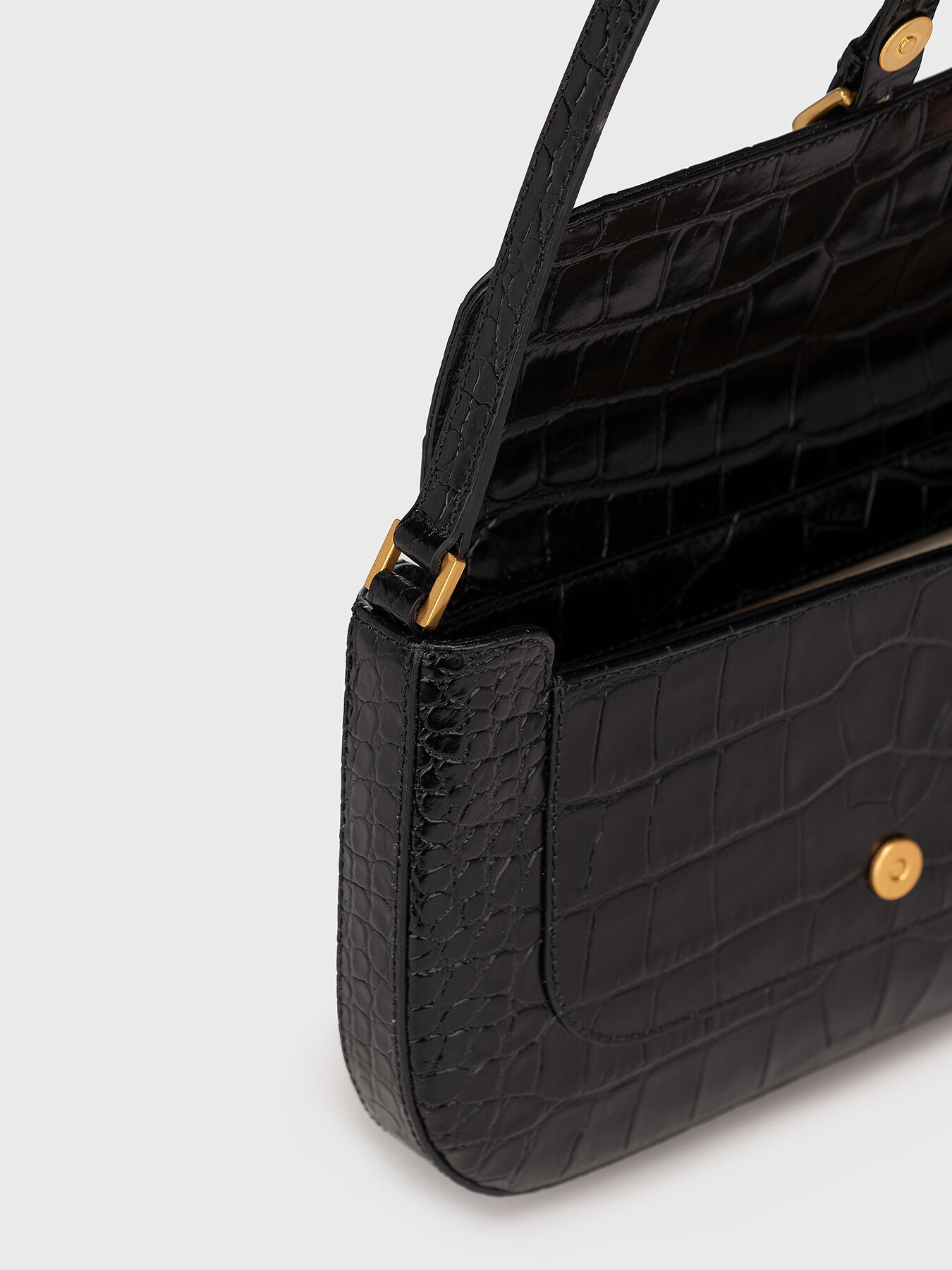 MIRANDA croco embossed shoulder bag brand BY FAR