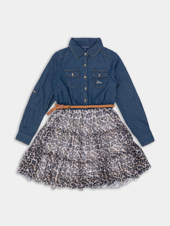 Dress in denim and animal print - 1